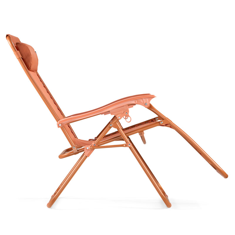 Verona Folding Zero Gravity Sun Lounger, Rust Orange