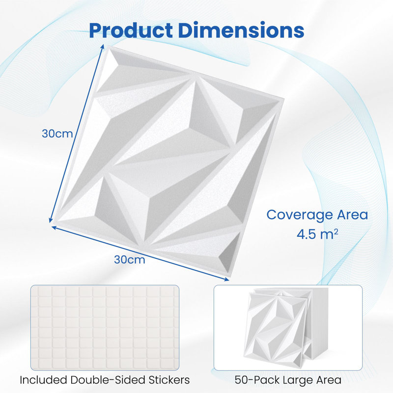 50-Pack 3D Wall Panel