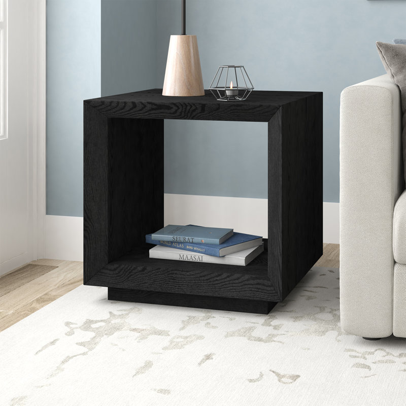 Evie Side Table, Black Grain
