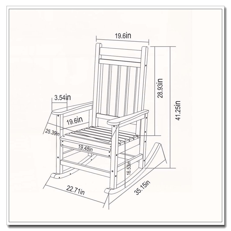 Chaise berçante surdimensionnée toutes saisons avec dossier ergonomique, Noir
