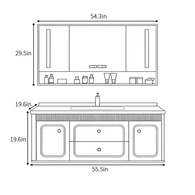 Modern light luxury simple bathroom cabinet