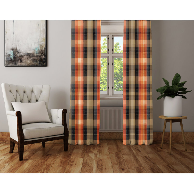 Paire de rideaux semi-transparents en polyester Deundre, L 40 po x L 61 po