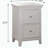 Pine Wood Nightstand With 2 Drawers, White