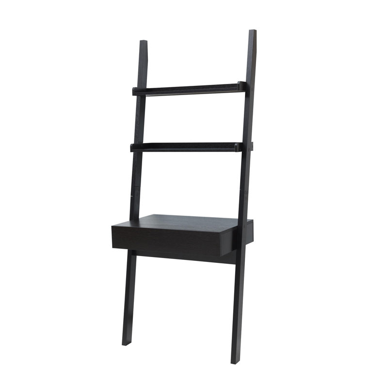 Bureau à domicile, bureau, espace de travail, table d'écriture, échelle, tiroir, deux tablettes, conception sans poignée, moderne