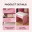 3-Color LED Vanity Mirror With Stool, Pink Dressing Table For Bedroom, 2 Drawers & 5 Storage Cabinets (4 Open + 1 Hidden), Adjustable Lighting-936804418