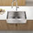 33"X21"X10" Apron Stainless Steel Sink - Single Bowl, Dent-, Rust & Stain- Coating Characteristic, Easy To Clean, , 16 Gauge, Brushed Nickel Exterior Aspect, Sanitize,