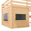 Lit mezzanine double compact avec rangement, maison de jeu rustique en bois aggloméré de pin