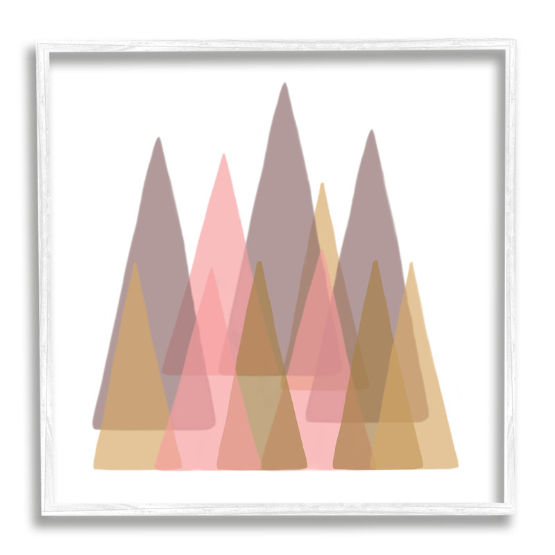 Art pour enfants, arbres géométriques abstraits, forêt, H 17 po x l 17 po x P 1,5 po, Giclée encadrée blanc bord de mer