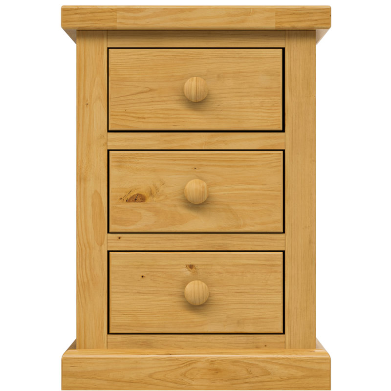 Chunky 39cm W Solid Wood Bedside Table