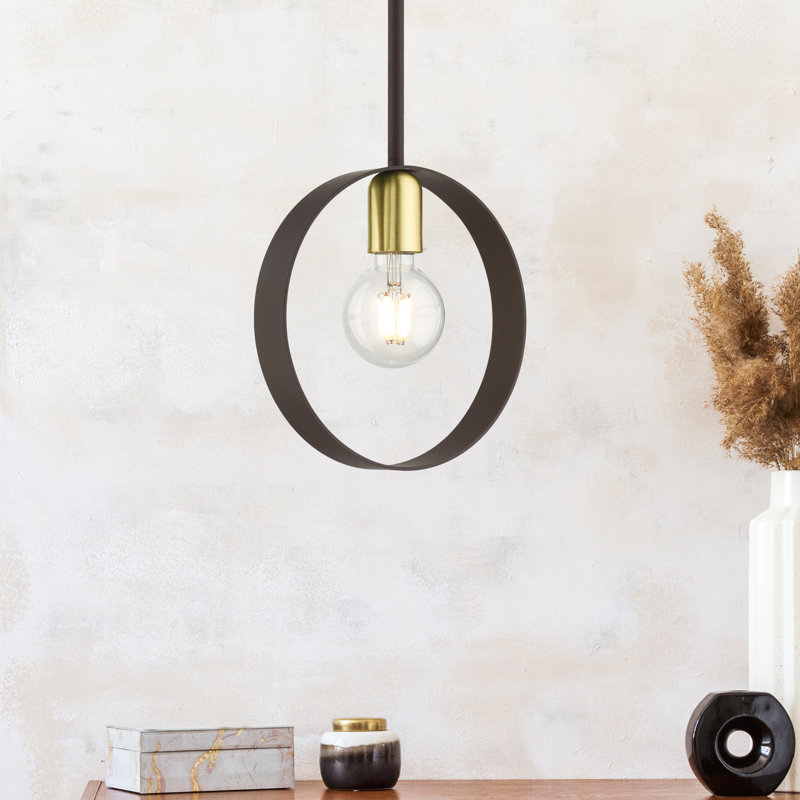 Luminaire suspendu en forme de globe à 1 lumière Maubray, Bronze