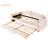 Twin Size Upholstered Daybed With Storage Armrests, Trundle And Latest Integrated Bluetooth Audio System, Teddy Fleece, Beige