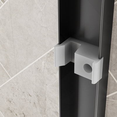 Aluminum Frame Double Sliding Shower Door, Tempered Glass Shower Door With Explosion-Proof Film And Stainless Steel Handles