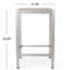 Table de bar d'extérieur légère en aluminium avec plateau en verre gris impureté et cadre antidérapant