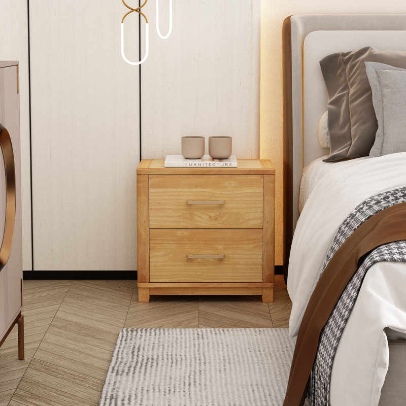 Nater 50cm W Bedside Table, Waxed