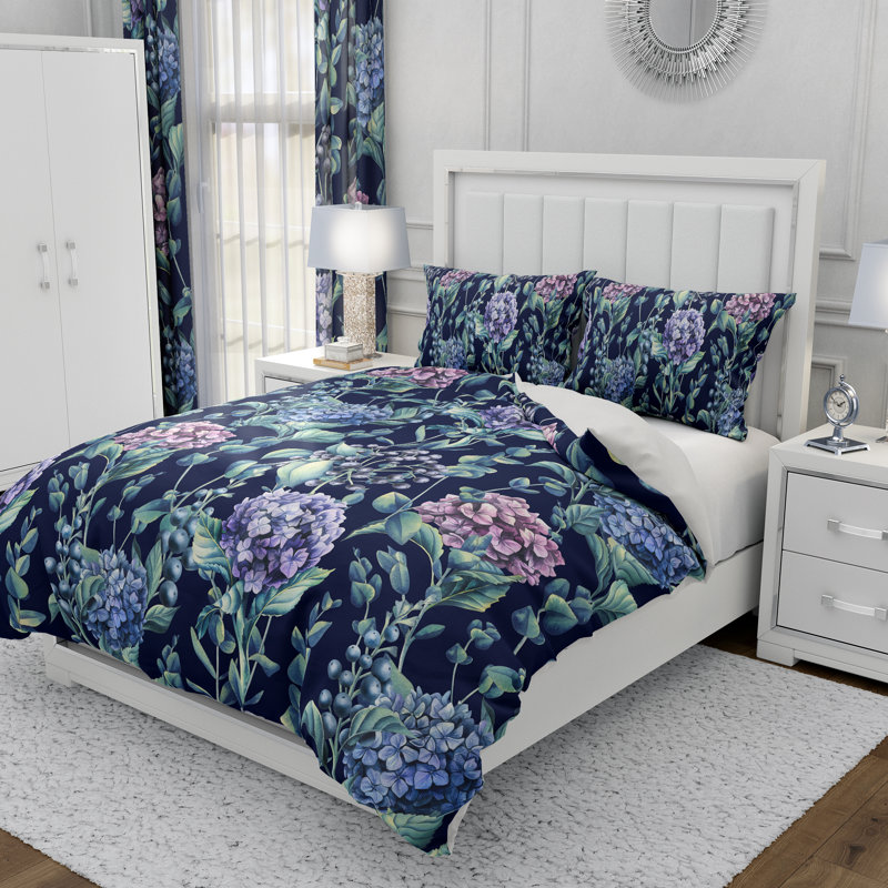 Floral Duvet Cover, King Duvet Cover + 2 King Shams
