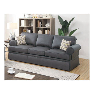 Canapé modulaire contemporain en polyfibre gris et lin