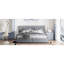 Lit de rangement hydraulique rembourré de très grand lit gris pour plus de confort avec rangement, ton