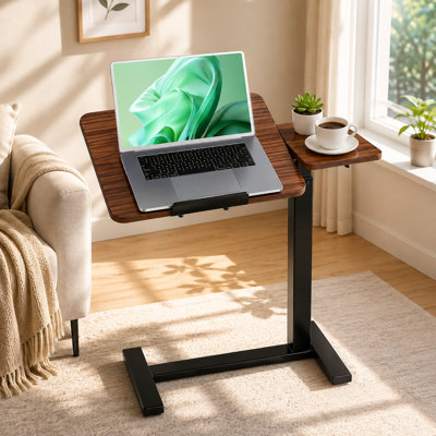 Bureau mobile pour travailler debout, bureau d'ordinateur réglable en hauteur avec plateau inclinable
