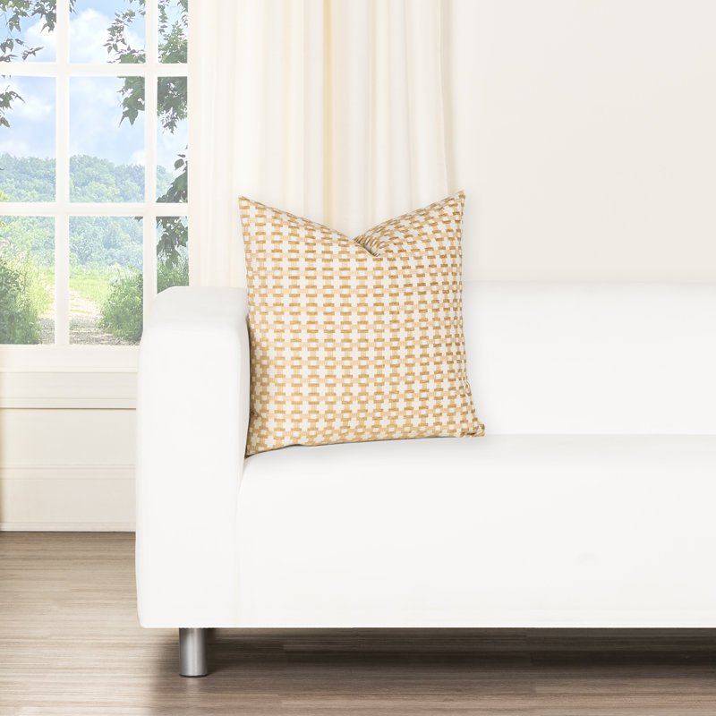 Birch Lane Stride Throw Pillow Throw, Polyester, Yellow Geometric, Square 26"