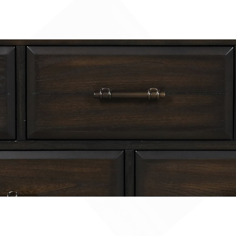 Commode 9 tiroirs, Acajou, H 44,25 po x l 62 po x P 18 po