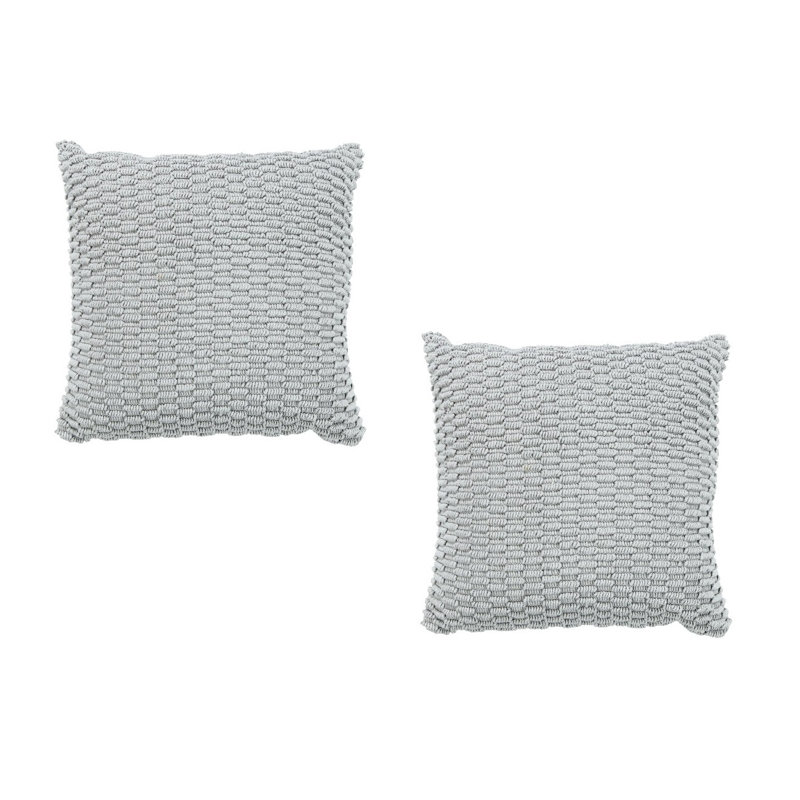 Cotton Reversible Pillow Cover, Silver