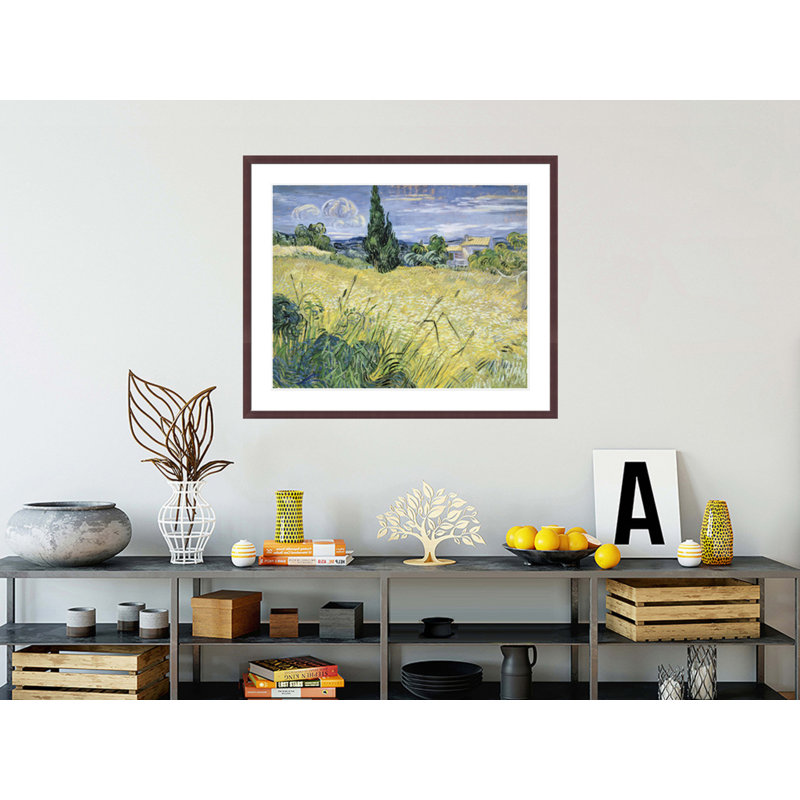 «Landscape with Green Corn» par Vincent van Gogh, impression giclée sur cadre, H 33,5 po x l 40,15 po