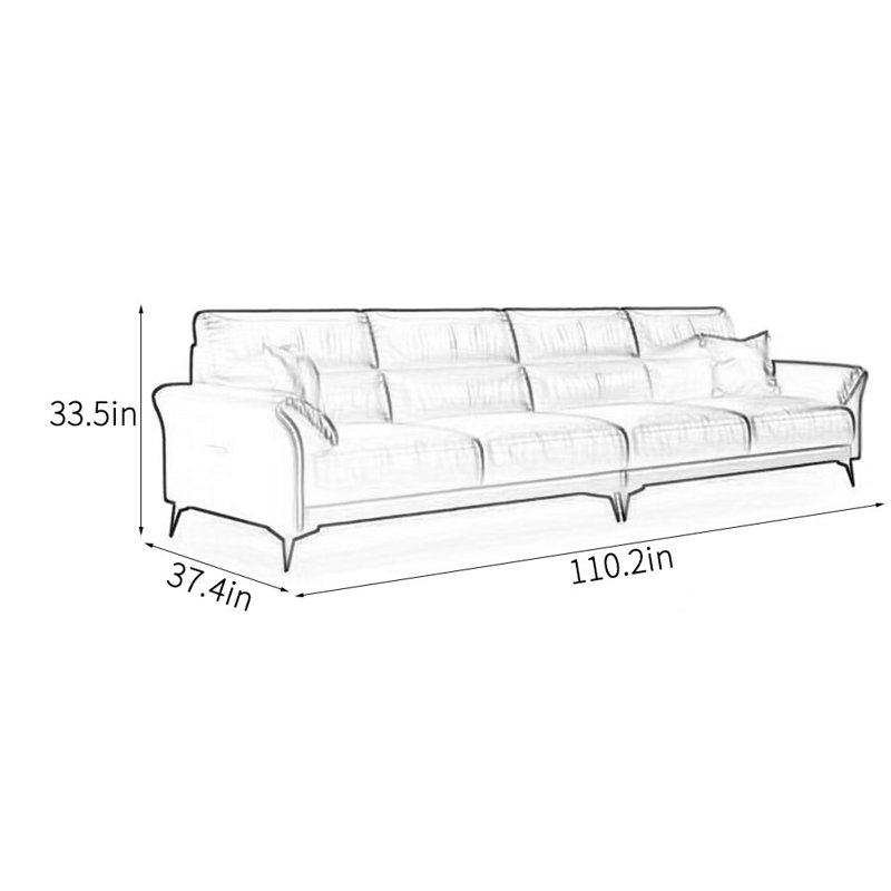 Canapé de bureau simple et luxueux, 4, H 33,5 po x l 110,2 po x P 37,4 po