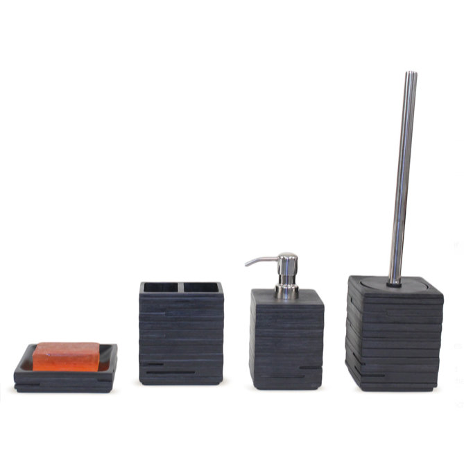 Levingston Bathroom Accessory Set, Black