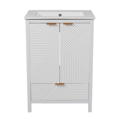 24 Inches Bathroom Vanity with Sink Combo, Modern Design with Storage Space
