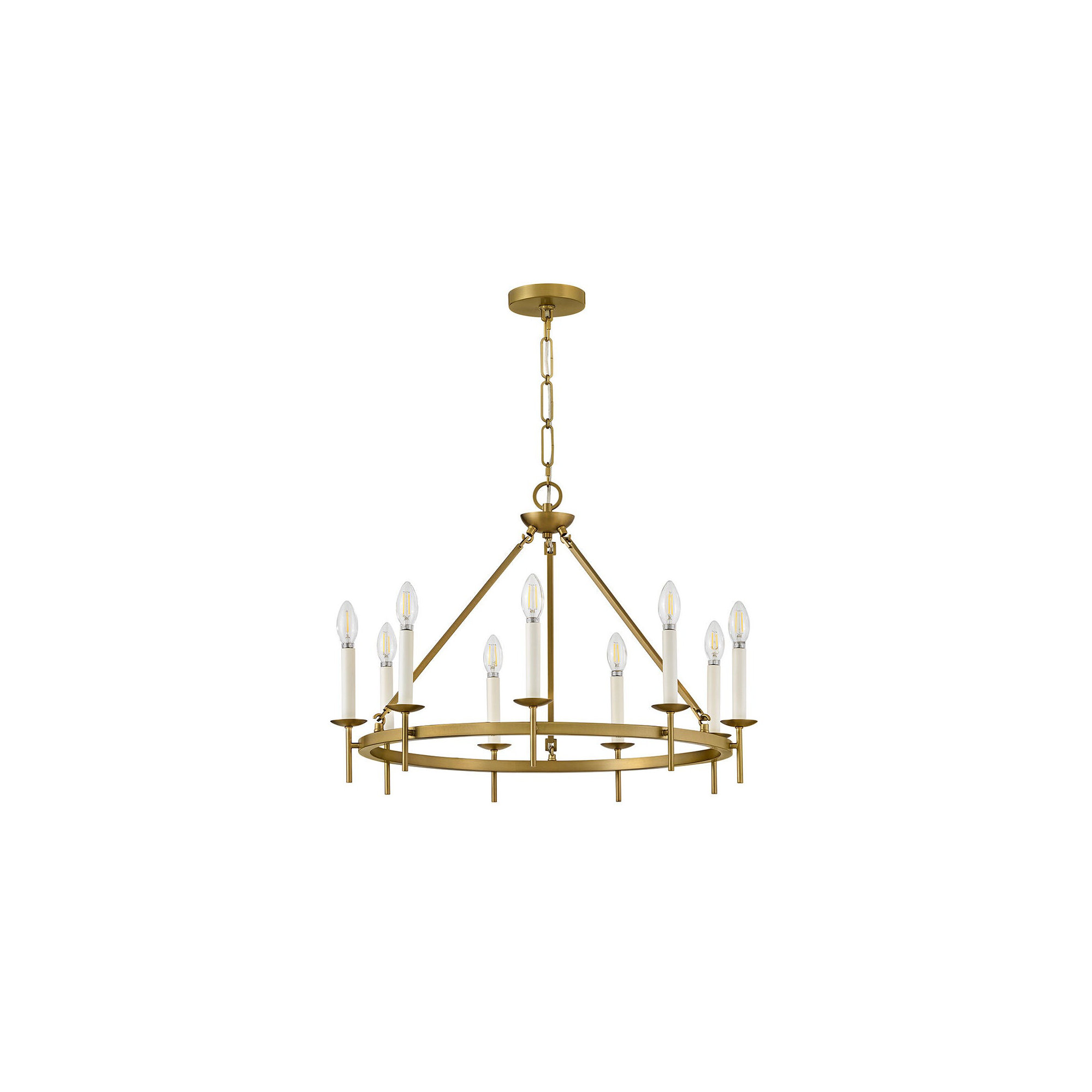 Hinkley Copley Chandelier, Lacquered Brass