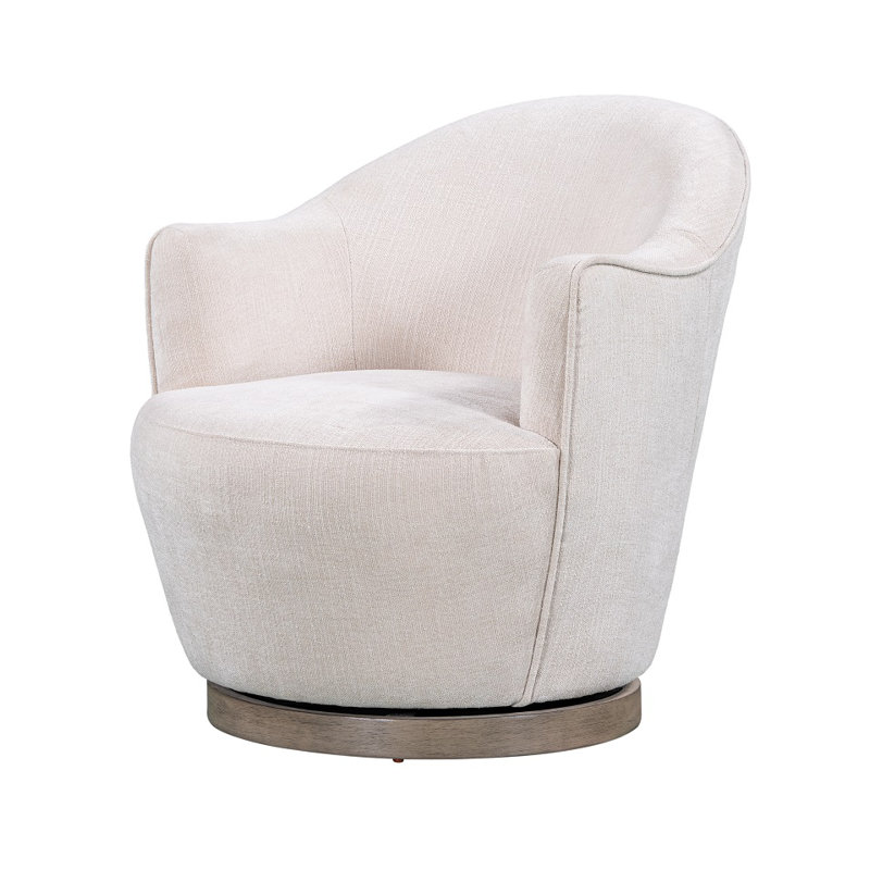 Chaise longue pivotante rembourrée Dulandina, 100 % polyester crème