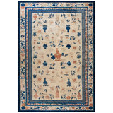 Antique Large Chinese - Ningxia Chinese Allover Floral Knotted Rug