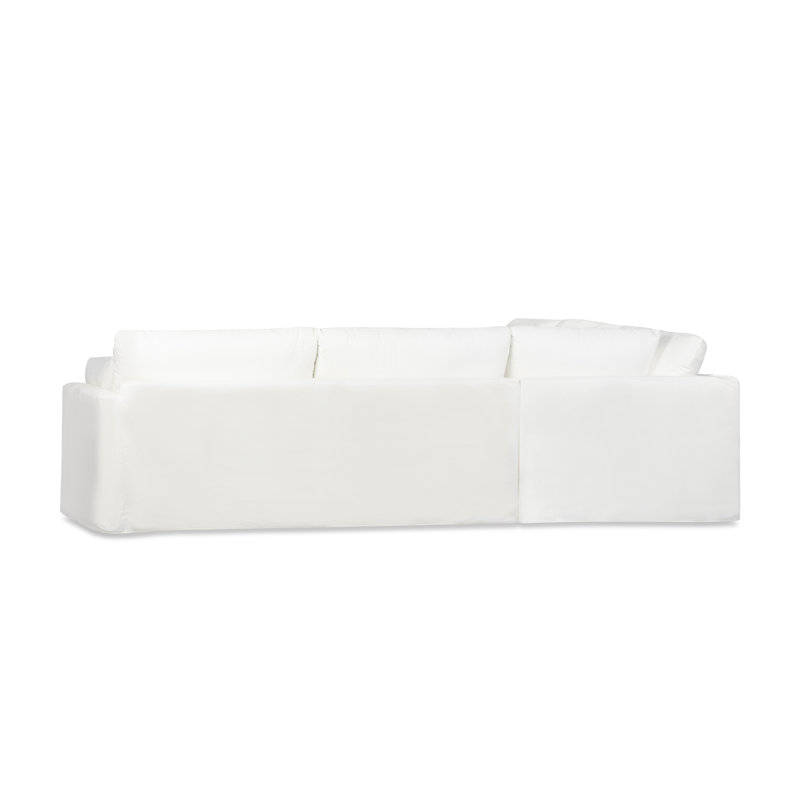 Luna 3-Piece Slipcovered Sectional, Classic Bleach White Twill