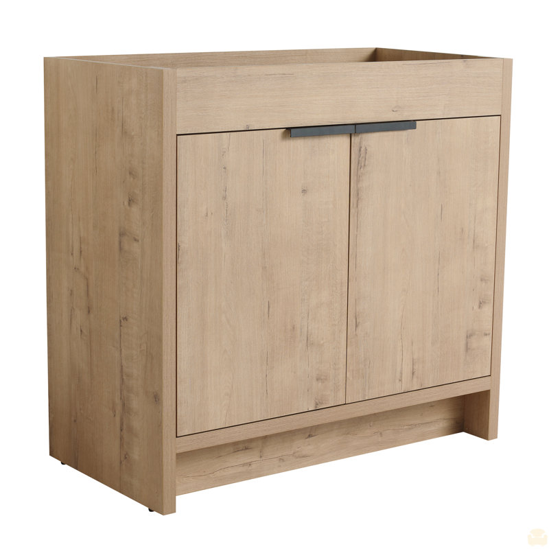 Meuble-lavabo autoportant 36 po et 2 portes d'armoire à fermeture en douceur, seulement meuble-lavabo sans comptoir