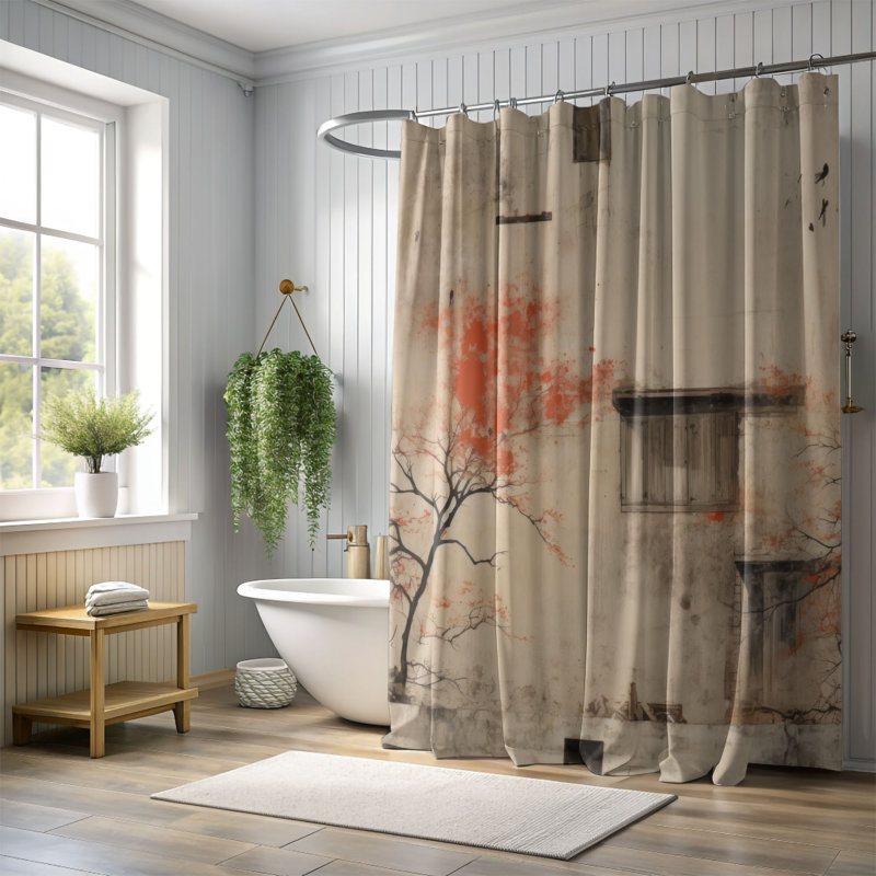 Rideau de douche historique Premium Brick, H 74 po x l 71 po