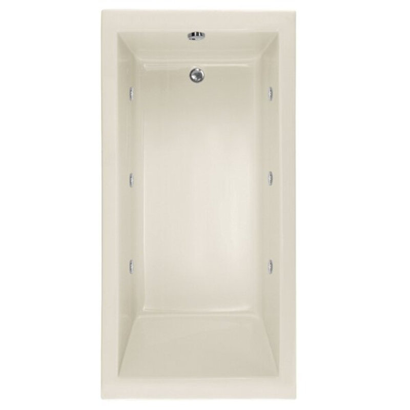 Lacey 66'' x 36'' Acrylic Bathtub, Almond, Polished Chrome
