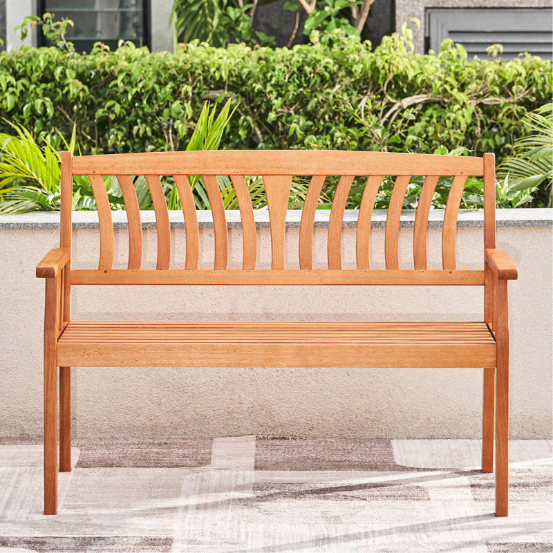 Banc d'extérieur en bois miel et eucalyptus Honey