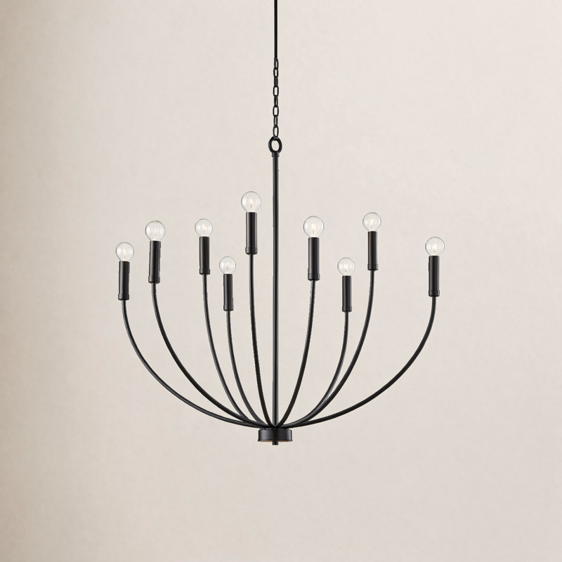 Ansley Dimmable Classic / Traditional Chandelier, Black, 9 Lights