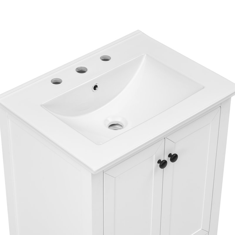 Meuble-lavabo 24 po avec lavabo simple, 1 tiroir et 2 portes
