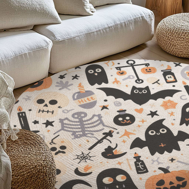 Tapis tressé Haunted Night Parade, Rond 5 pi