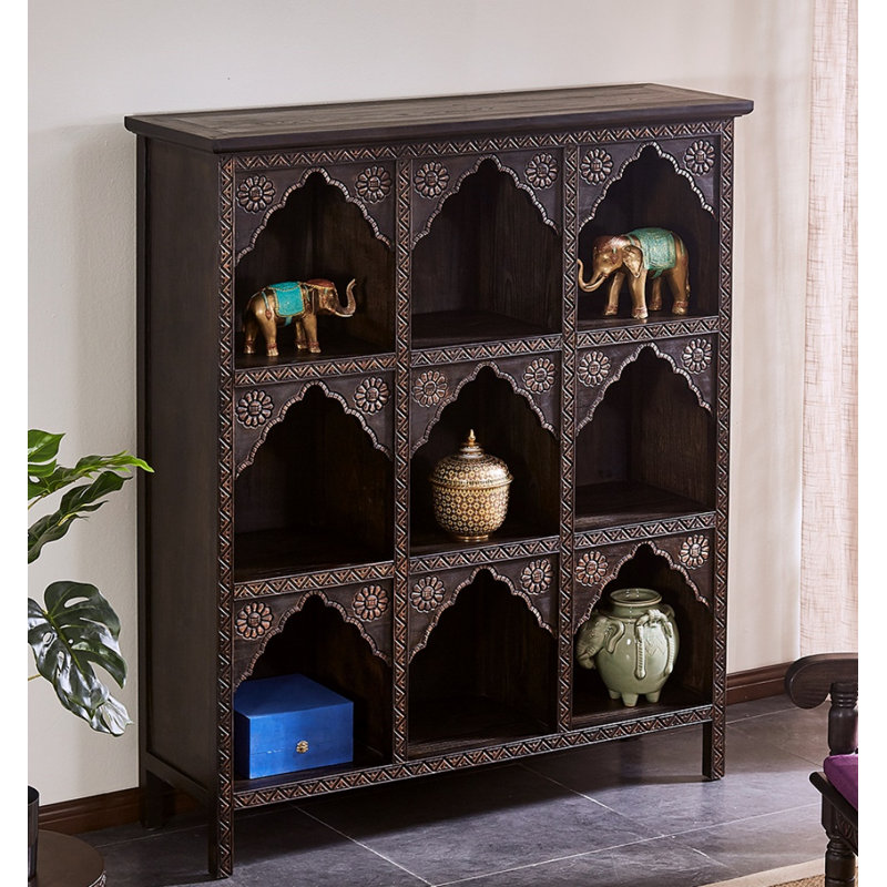 Solid Wood Accent Cabinet, Deep Coffee