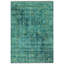 Tapis oriental en chenille de coton d'aspect rétro bleu sarcelle Pender-88059136