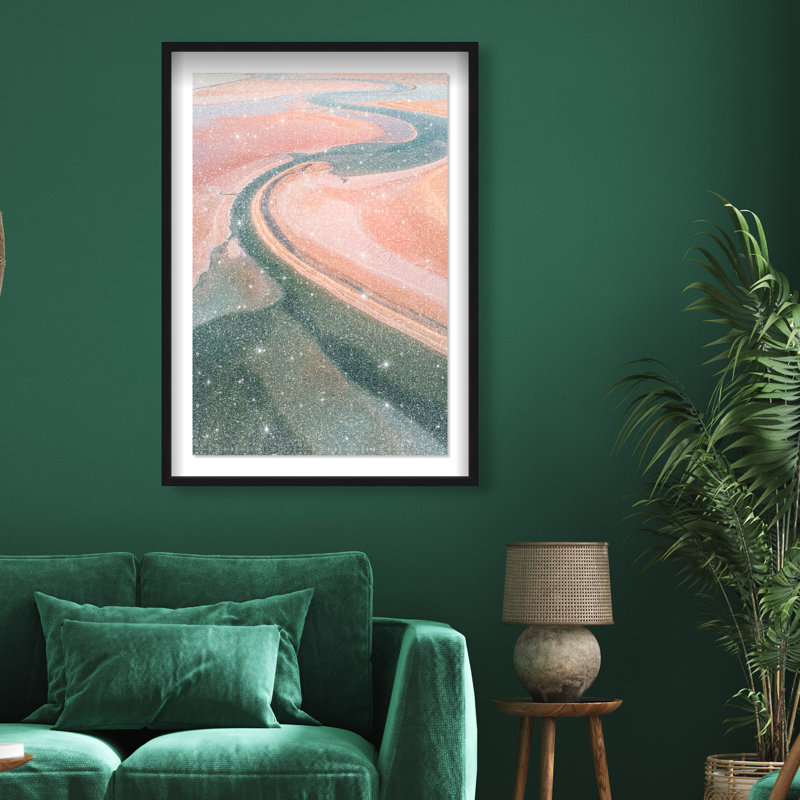 Peach Sand Framed Graphic Art, 25.5"H x 17.5"W, Black Shadowbox