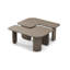 Ensemble de 2 tables basses kaki de style moderne du milieu du siècle, combinables, idéales pour le salon. Structure renforcée, bords arrondis, style gigogne unique, finition laquée à la main, montage facile.