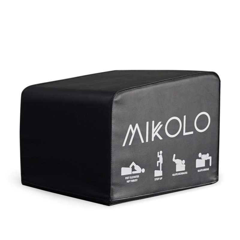 Banc de poussée Mikolo Hip, capacité de 700 lb, base antidérapante et poignée de transport pour l'entraînement à domicile