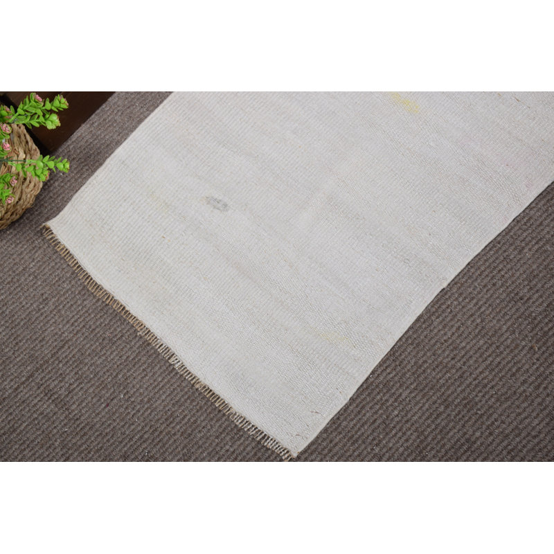 Soft Wool Handwoven Turkish Rug with Subtle Patterns for Unique Minimalist Home Decor