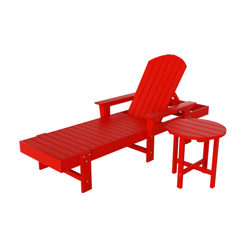 Chaise longue inclinable longue Altura 77,6 po, Rouge