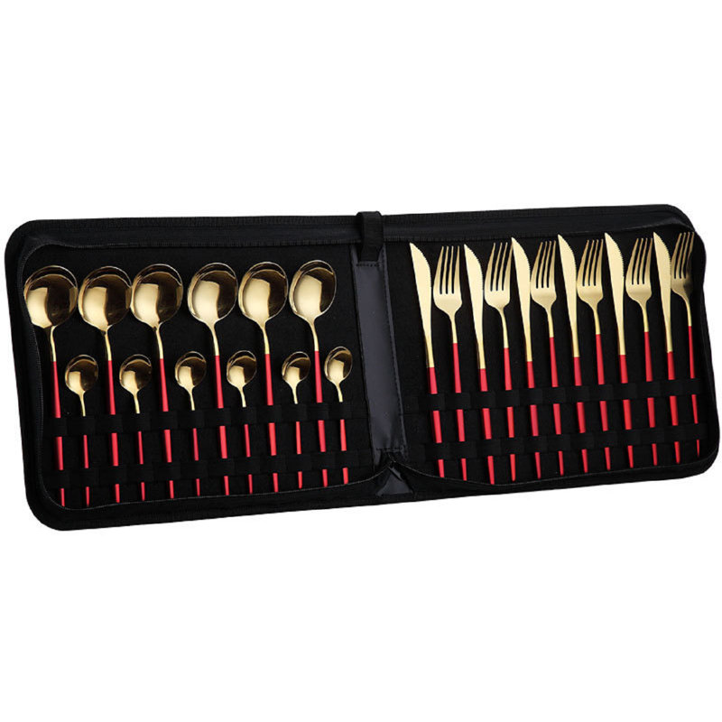 Ensemble de couverts en acier inoxydable Paloff, Rouge/doré