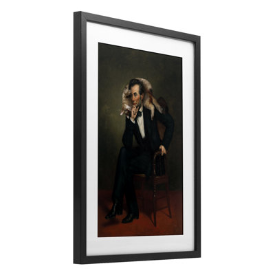 Cat & Historical Leader Framed Print Under Glass, design by Sarah Adams