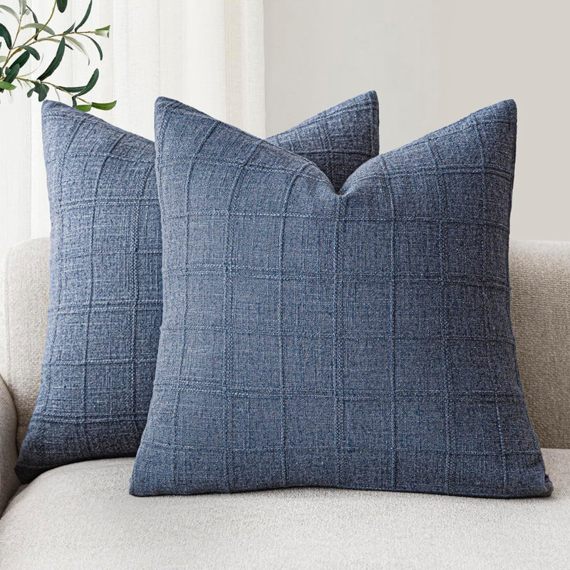 Housses de coussin décoratives 18 x 18 pouces Boho, Bleu
